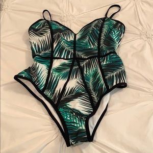 Palm leaves swim suit